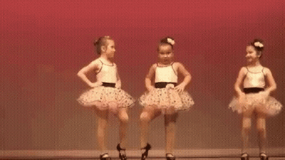 Two Little Girls Dancing In Tutus GIF