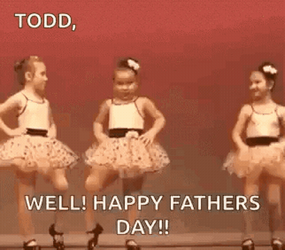 Two Little Girls In Tutus Dancing For Father's Day GIF