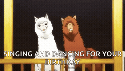 Two Llamas Are Standing Next To Each Other On A Balcony . GIF