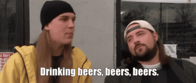 Two Long-Haired Men Drinking Beers GIF