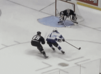 Two Los Angeles Kings Hockey Players Talking GIF