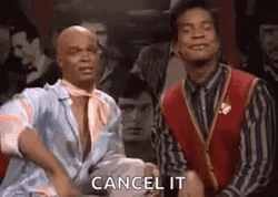 Two Male Hosts Telling Cancel It GIF