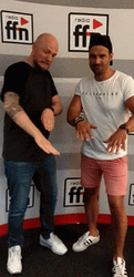 Two Man Imaginary Turntable Scratching GIF