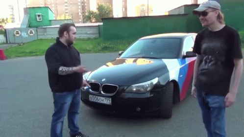 Two Men And BMW License Plate 6006H 199 GIF