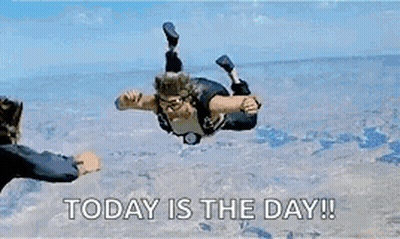 Two Men Are Fighting Each Other With The Words `` Today Is The Day '' . GIF