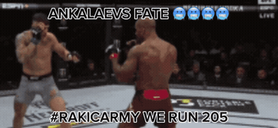 Two Men Are Fighting In A Boxing Ring And The Caption Says " Ankaaevs Fate " GIF