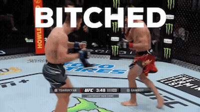 Two Men Are Fighting In A Boxing Ring And The Word Bitches Is On The Bottom GIF