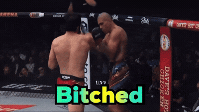 Two Men Are Fighting In A Boxing Ring And The Words Bitched Are Above Them GIF