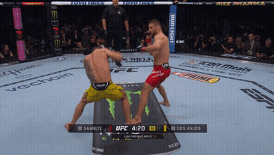 Two Men Are Fighting In A Boxing Ring With A Bud Light Banner On The Side GIF