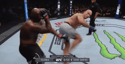 Two Men Are Fighting In A Boxing Ring With A Monster Energy Logo In The Background . GIF