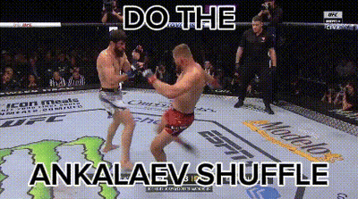 Two Men Are Fighting In A Boxing Ring With The Words Do The Ankalev Shuffle Written On The Bottom GIF