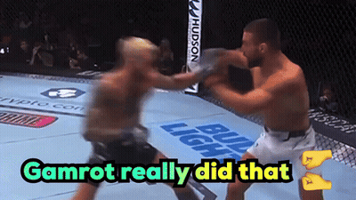 Two Men Are Fighting In A Boxing Ring With The Words Gamrot Really Did That Above Them GIF