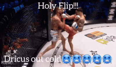 Two Men Are Fighting In A Boxing Ring With The Words Holy Flip Written Above Them GIF