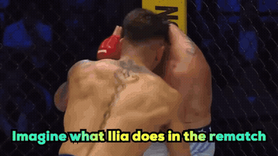 Two Men Are Fighting In A Boxing Ring With The Words Imagine What Lilia Does In The Rematch GIF