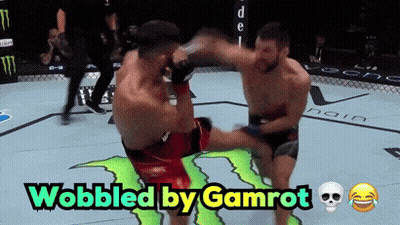 Two Men Are Fighting In A Boxing Ring With The Words Wobbled By Gamrot Above Them GIF