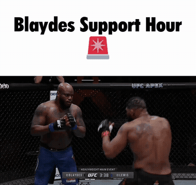 Two Men Are Fighting In A Cage With The Words Blaydes Support Hour GIF