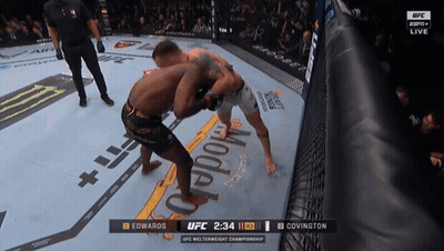 Two Men Are Fighting In A Ufc Match GIF
