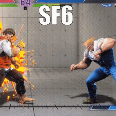 Two Men Are Fighting In A Video Game With Sf6 Written On The Screen GIF