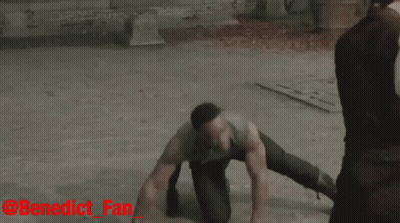 Two Men Are Fighting With Swords And Benedict_fan Is Written In Red GIF