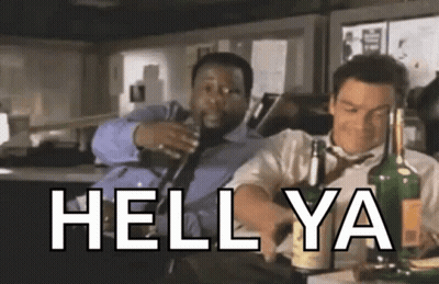 Two Men Are Sitting At A Table With Bottles Of Alcohol And One Of Them Is Holding A Glass Of Wine . GIF