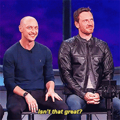 Two Men Are Sitting Next To Each Other And One Of Them Is Asking The Other " Isn 'T That Great " GIF