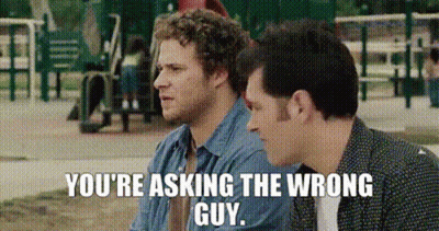 Two Men Are Sitting Next To Each Other And One Of Them Is Asking The Wrong Guy . GIF