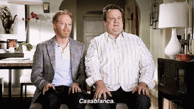 Two Men Are Sitting Next To Each Other And One Of Them Says " Casablanca " GIF