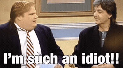 Two Men Are Sitting Next To Each Other And One Of Them Says I 'M Such An Idiot ! GIF