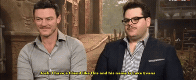 Two Men Are Sitting Next To Each Other And One Of Them Says " Josh I Have A Friend Like This " GIF