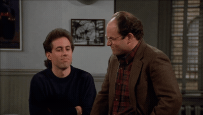 Two Men Are Sitting Next To Each Other And One Of Them Says " Not Good " On The Screen GIF