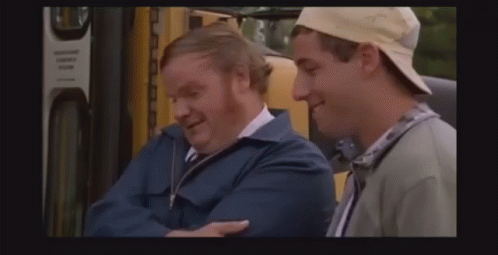 Two Men Are Sitting Next To Each Other On A Bus . One Of The Men Is Wearing A White Hat . GIF