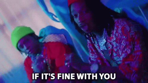 Two Men Are Sitting Next To Each Other With The Words If It 'S Fine With You GIF