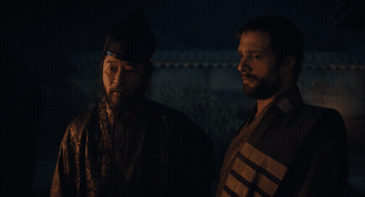Two Men Are Standing Next To Each Other And One Of Them Is Asking The Other " Huh ? " GIF