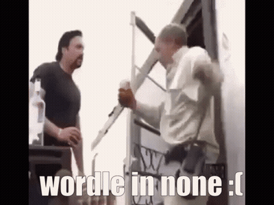 Two Men Are Standing Next To Each Other And One Of Them Is Holding A Beer In His Hand . GIF
