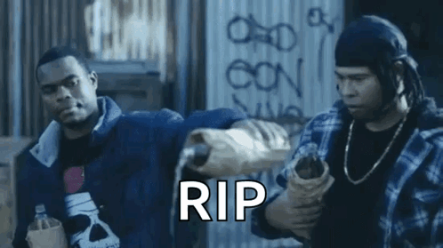 Two Men Are Standing Next To Each Other And One Of Them Is Pouring Water From A Bottle . GIF