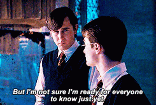 Two Men Are Standing Next To Each Other And One Of Them Is Saying But I 'M Not Sure I 'M Ready For Everyone GIF