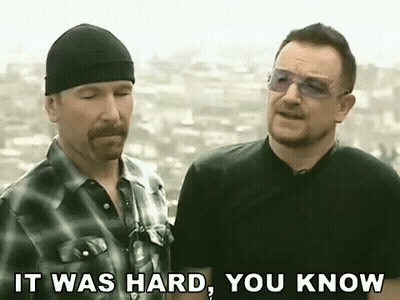 Two Men Are Standing Next To Each Other And One Of Them Is Saying It Was Hard , You Know GIF