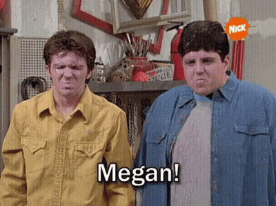 Two Men Are Standing Next To Each Other And One Of Them Is Saying Megan ! GIF
