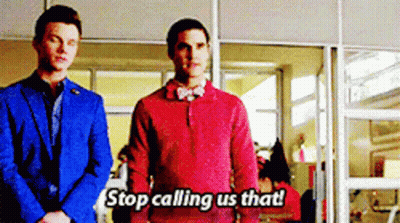 Two Men Are Standing Next To Each Other With The Words Stop Calling Us That GIF