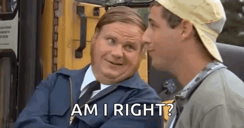 Two Men Are Talking To Each Other And One Of Them Is Asking Another Man If He Is Right . GIF