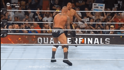 Two Men Are Wrestling In A Ring With A Sign That Says My Soul Love To Brooklyn GIF