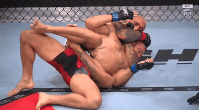 Two Men Are Wrestling In A Ring With The Ufc Logo On The Bottom GIF