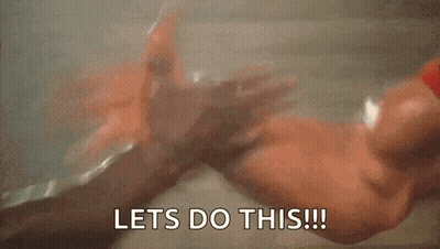 Two Men Arm Wrestling Saying Lets Do This GIF