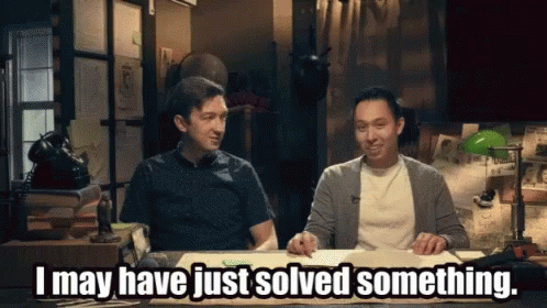 Two Men At Desk With I May Have Just Solved Something GIF