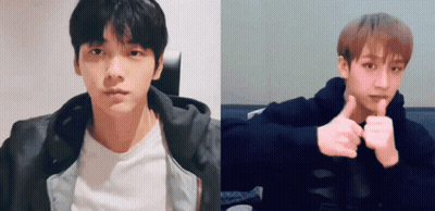 Two Men At Microphones, One In Blue Hoodie GIF