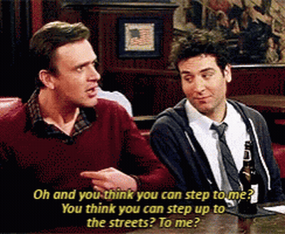 Two Men At Table One Saying Oh You Think You Can Step To Me GIF