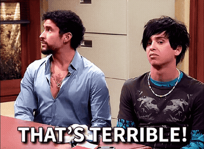 Two Men At Table Saying That's Terrible GIF
