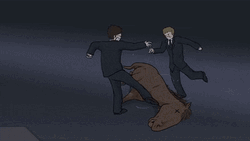 Two Men Beating A Dead Horse GIF