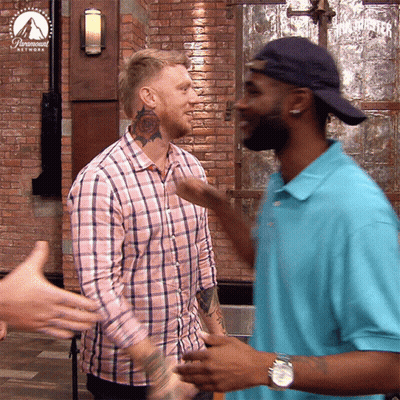 Two Men Beside Paramount Network Logo GIF