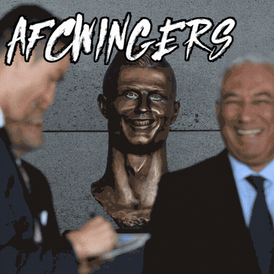 Two Men Beside Statue With Afcwinger 'S GIF